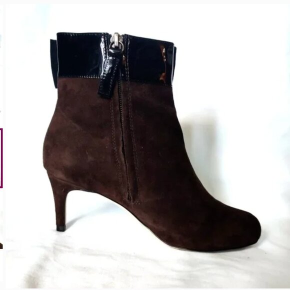 kate spade brown and black suede leather bow heels boots size 6 *PLEASE READ* - Picture 3 of 7